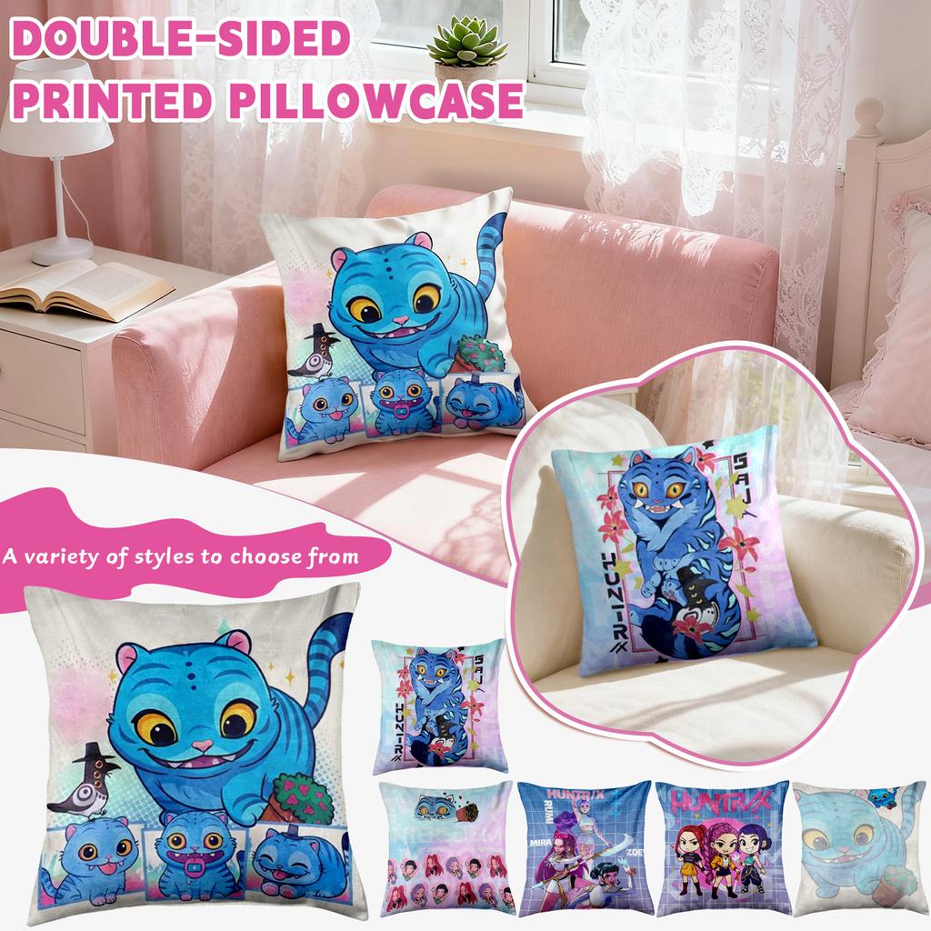 Linen Printed Pillowcase, Home Decoration Pillowcase, Easy To Clean, 18*18in Pillowcase, Suitable For Sofa, Car, Bed