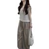 Slim-Fit Summer Tea-Toned Two-Piece Set for Women: Hong Kong & Korean Drama Style