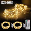 USB LED Christmas String Light 5M/10M/20M/30M Remote Control 8 Modes Fairy Garland for Wedding Holiday Party Decor Year