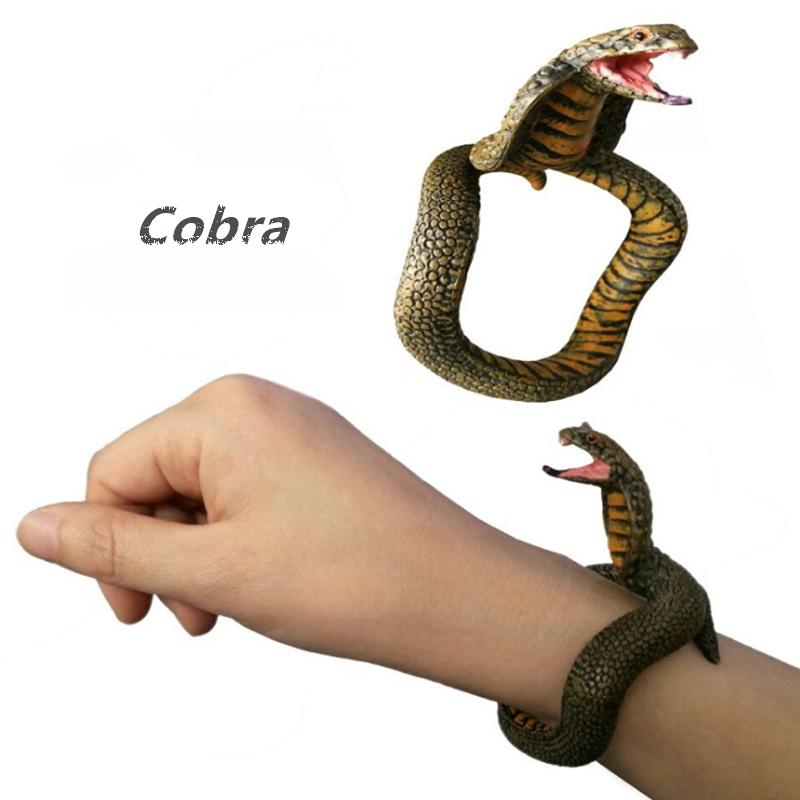 Snake Python Bracelet Simulation Animal Model Figure Plastic Fun Prank Gift for Kids Educational Children's Boys Girls Toys