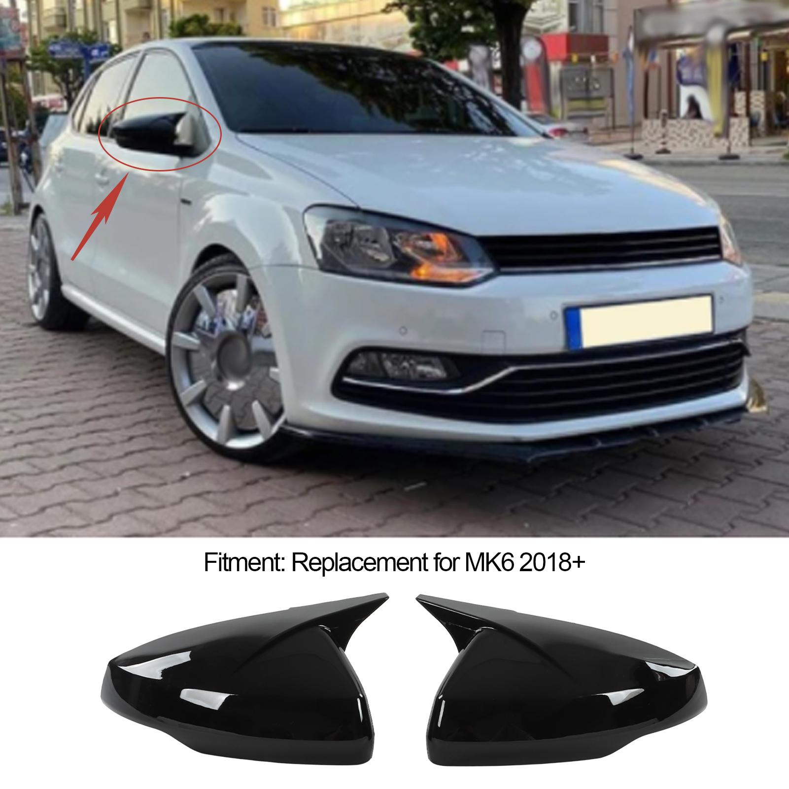

Pair Rr View Mirror Protective Covers Left Right Snap in Replacement for MK6 2018+(Glossy Black )