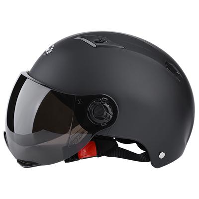 Open Faced Motorcycle shell Helmet Four Seasons Breathable Comfortable Harley Custom Cafe Racer street bike Half Open Helmet,Brown,M
