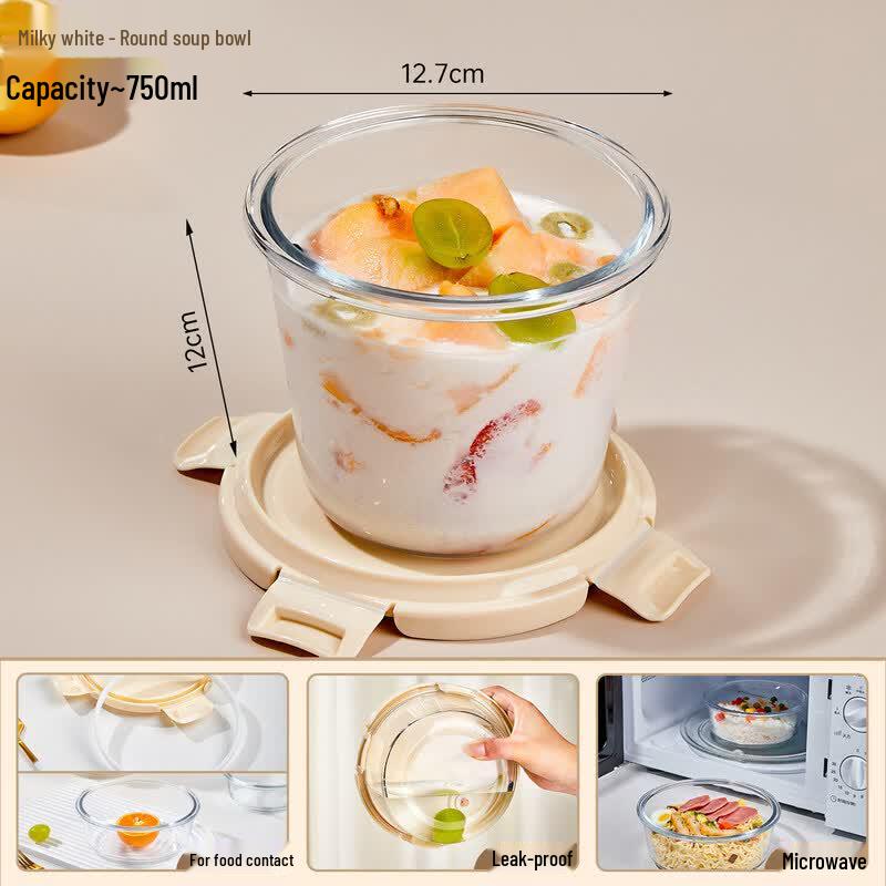 Round Glass Microwave Food Container