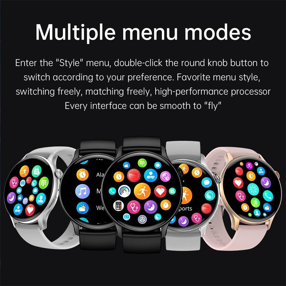 SACOSDING AMOLED Smart Watch Women Always On Display Clock Bluetooth Call Voice Control IP68 Waterproof Fitness Bracelet Smartwatch Women