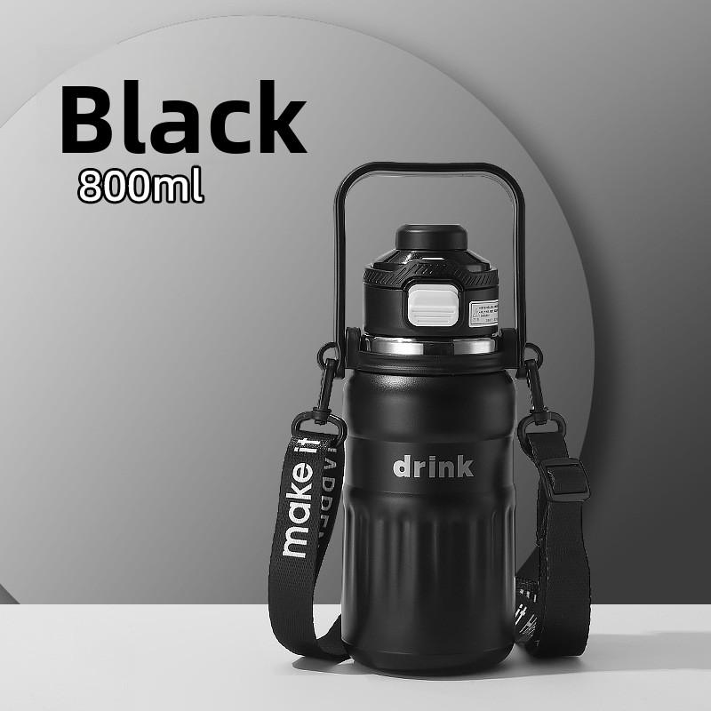 New thermos cup 316 Stainless steel large capacity portable insulated straw cup