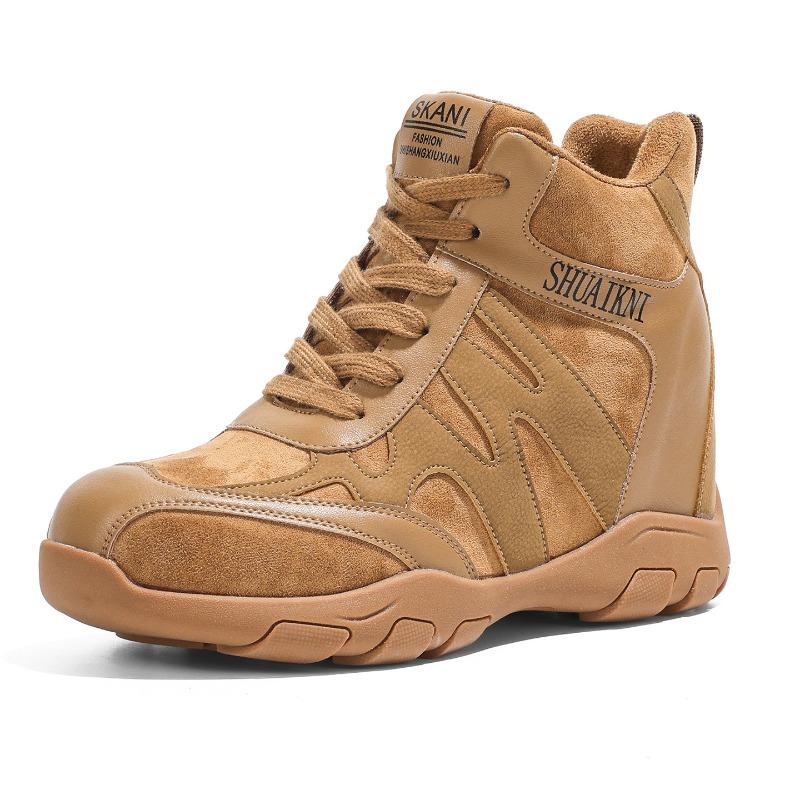 Cm inner height increase small man fashion small man outdoor mountaineering western high-top velvet cotton lining 33