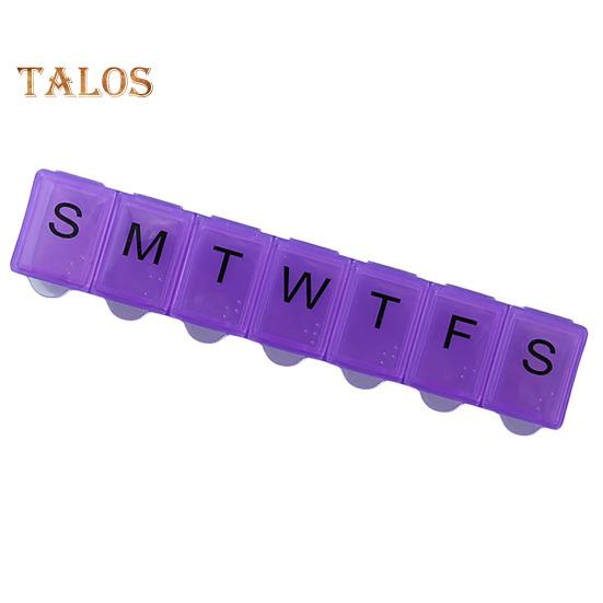 Cutie compartimentată pentru pastile 7 grile Săptămânal Copertă transparentă Data tipărită Rezistent la praf Rezistent la umiditate Organizator portabil de călătorie în aer liber pentru tablete Medicina