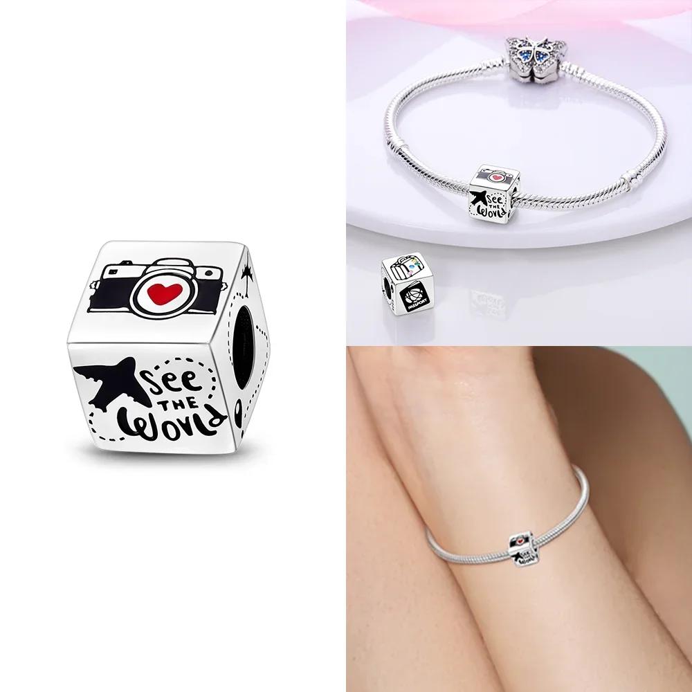 Charm Bead Components Copper Metal Clock Suitcase Car Sewing Machine Pendant Bead Components Bead Components Compatible With Women Authentic Original