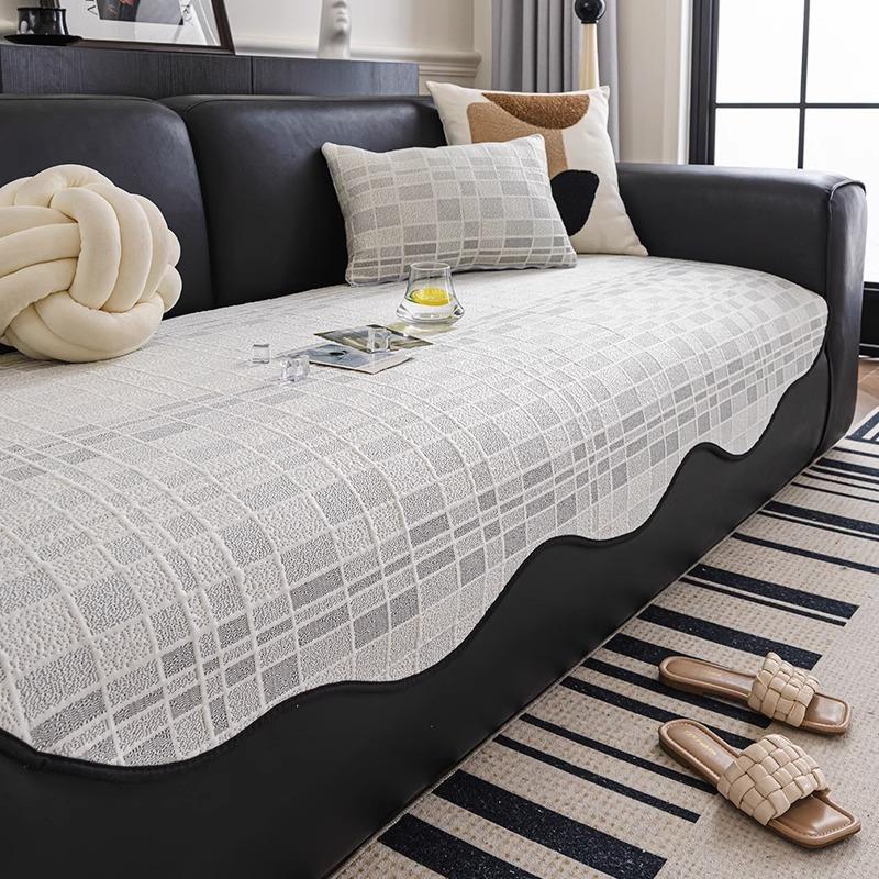 Cool Doudou Ice Silk Sofa Cushion Retro Lattice Non-slip Simple Summer Cool New Straight Row Sofa Cushion Special-shaped