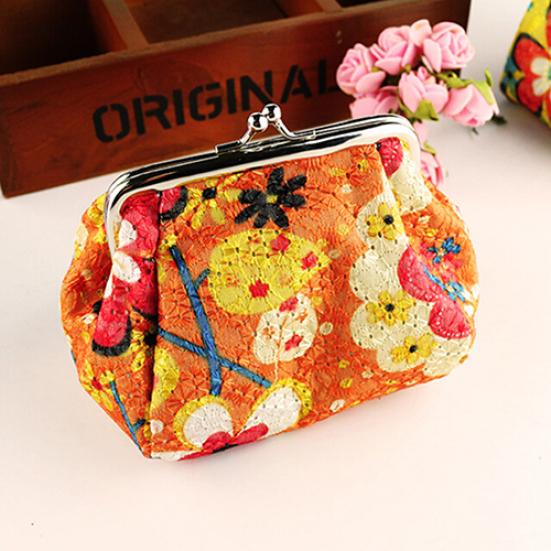 Portamonete portamonete con portamonete ricamato con fiori carini alla moda da donna