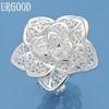 925 Sterling Silver Wedding Jewelry Flower Adjustable Ring