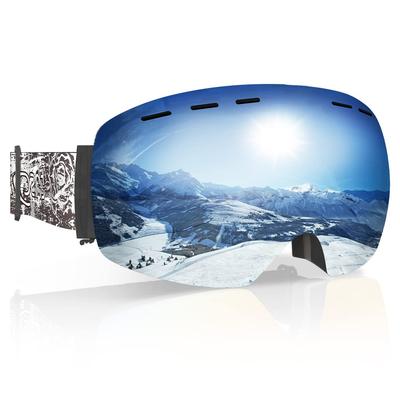 AutoGo Ski Goggles with Mirrored UV Dual Helmet Glasses for and Silver Lenses Lenses, Protection, Anti-Fog, Lenses, Compatible, Compatible, Windproof,