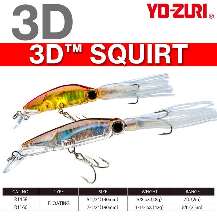 YO-ZURI Salt Lure 3D Squat Floating 190mm (Gold Red)