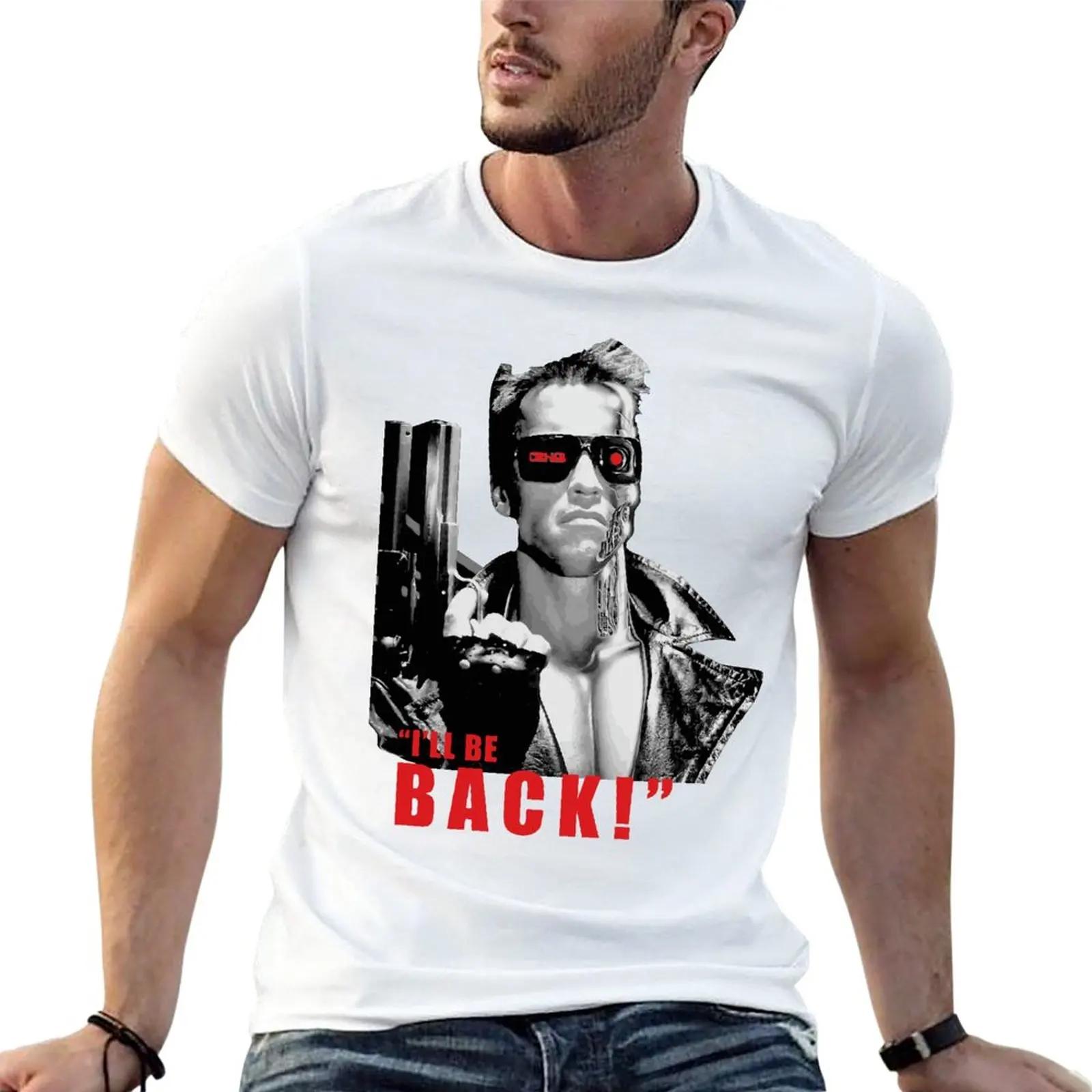 Terminator ILl Be Back Arnold Oversize T Shirt For Men Clothing 100 Cotton Streetwear Big Size Top Tee S