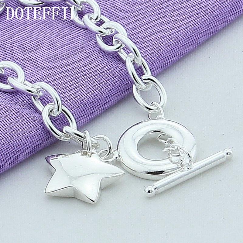 925 Sterling Silver Star To Buckle Charm Bracelets Chain For Women Fashion Wedding Engagement Fine Jewelry