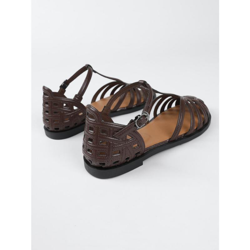 Women S Flat Roman Sandals Summer Breathable Hollow Out Vintage Style