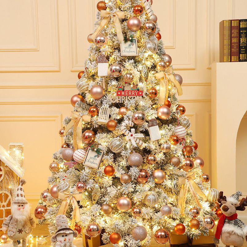 Skandinaviško stiliaus aukštos klasės balto sniego Kalėdų eglutės dekoracijų rinkinys (1.5/1.8/2.1m)