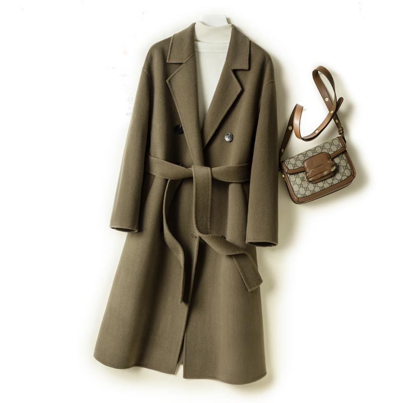 100% Wool Women Coat MODERN NEW SAGA Autumn Wool Long Coat Handmade Pea Coat Winter Warm Wool Long Jacket Overcoat