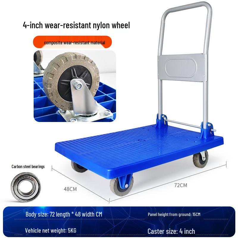 Portable Folding Flatbed Hand Cart for Shopping and Transport