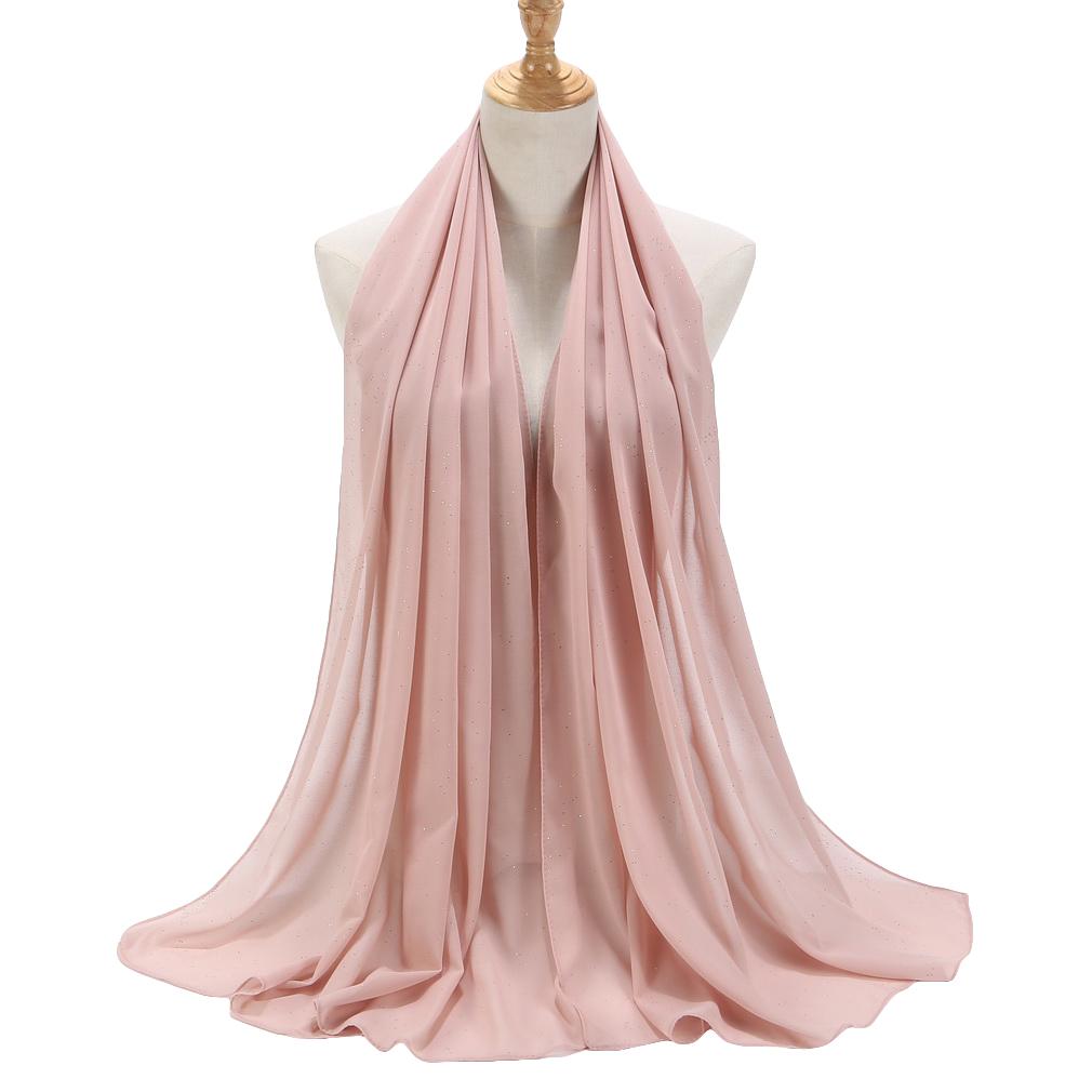 Women's Chiffon Shawl, Glitter Gold Powder Scarf, Chiffon Hijab for Party/Beach