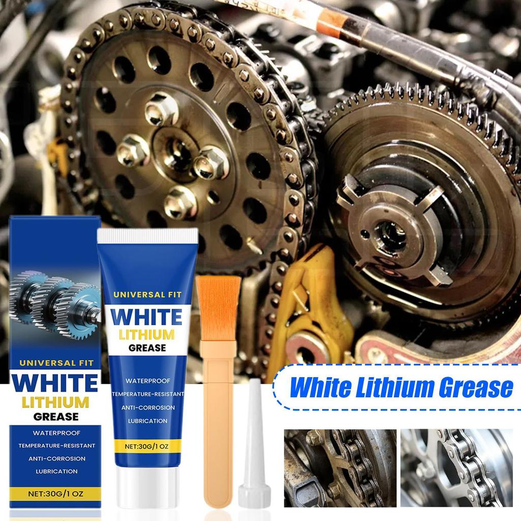 White Lithium Grease Lubricant Waterproof Bearing & Hinge Lube for Garage Door Automotive Parts Metal Protection