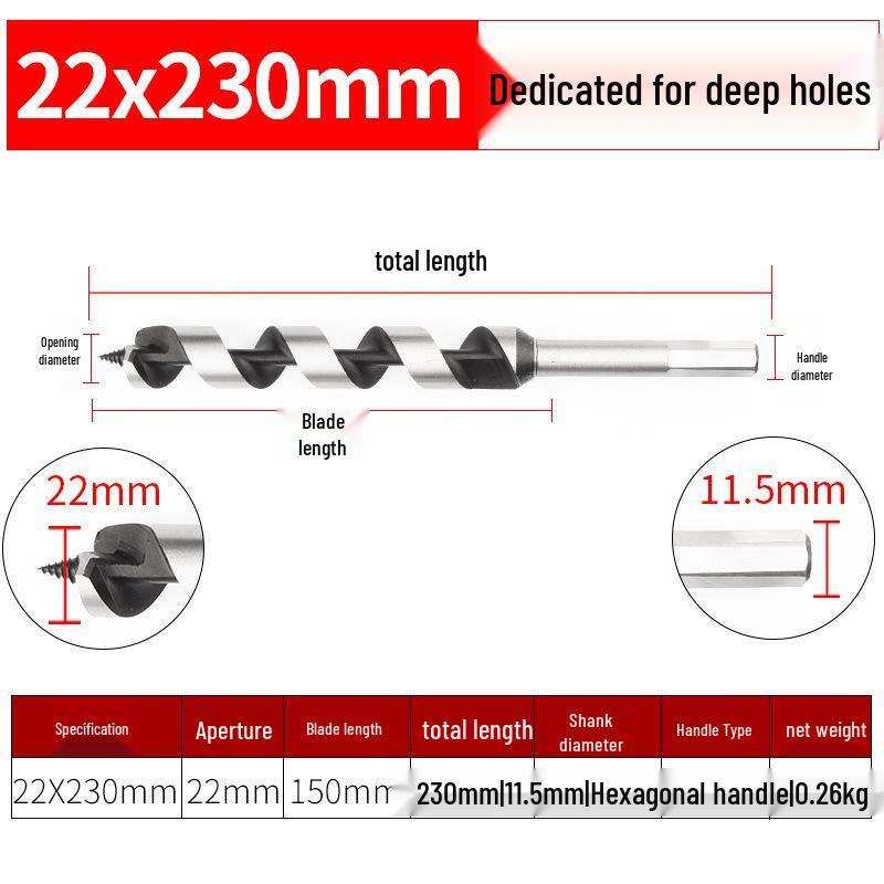 Hex Shank Deep Hole Woodworking Twist Drill Bit