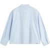 Li-Ning Striped Letter Button-Down Collar Long Sleeve Shirt Women Shirts Off-White New-Aurora-Blue ASHU548-3