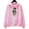 Felpe con cappuccio da donna alla moda con stampa di orsetti carini, felpe invernali in pile comode e casual a maniche lunghe, pullover oversize