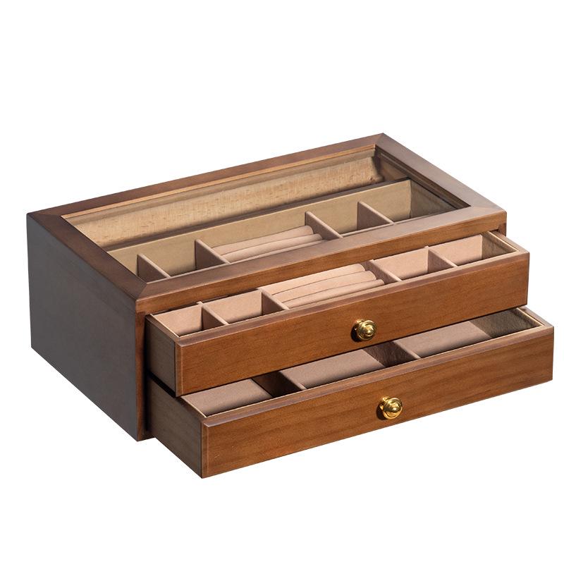 Solid Wood Multi-layer Large Capacity Jewelry Box - Wooden Wedding Gift and Ring Storage