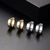 LUOTEEMI Small Hoop Earrings Piercing Huggie Earrings for Women or Men Brincos Jewelry White Cubic Zirconia Earrings
