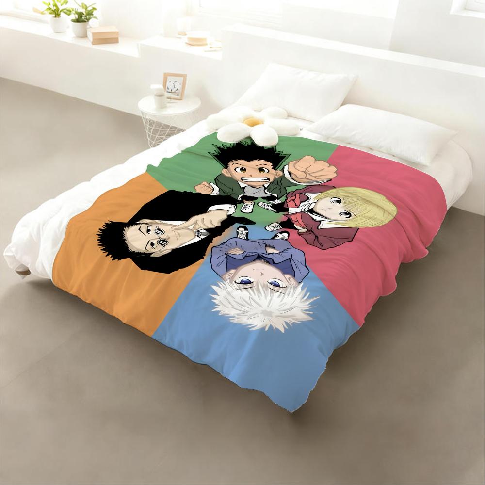 Anime Hunter x Hunter Throw Flannel Throw Blanket: Soft Kid-Friendly Warm Anti-Static All Season Washable Couch Bed Home
