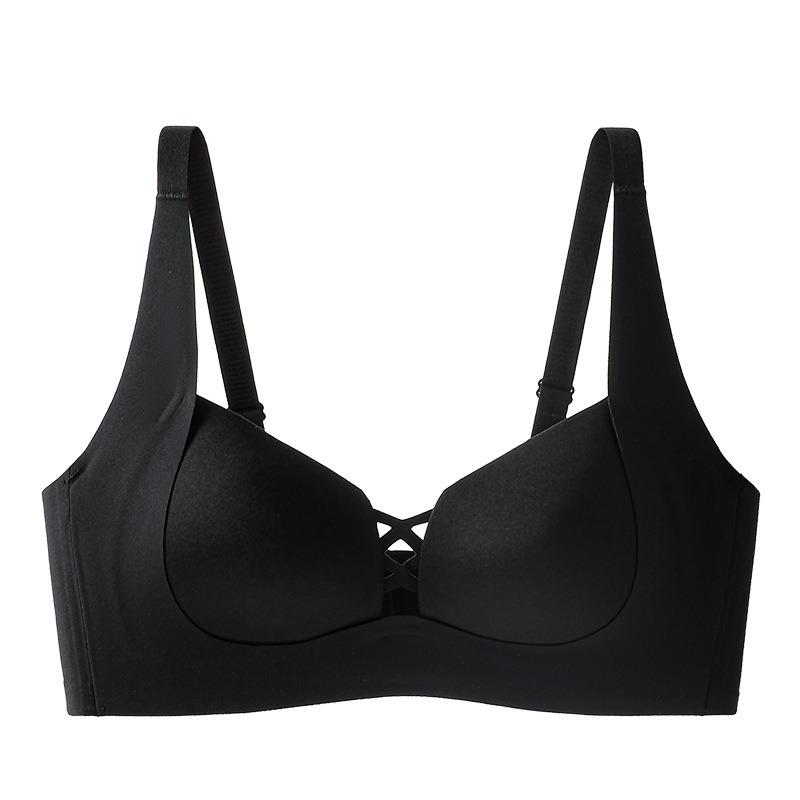 Women Seamless Wireless Push Up Gathering Side Support Comfortable Bra