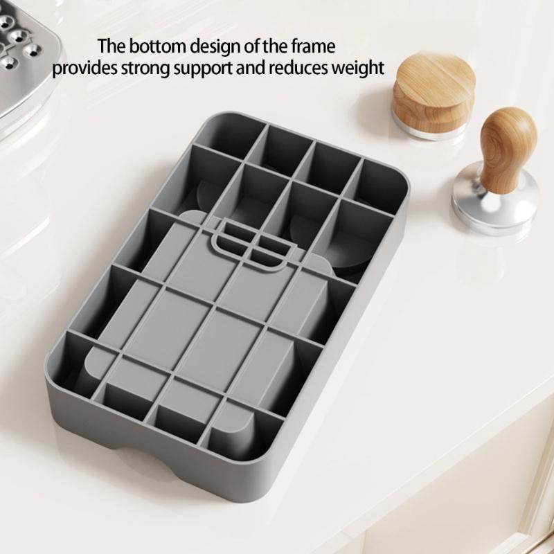 Benutzerfreundliche Silikon-Kaffeesatzbox mit Basis für verschiedene Kaffeemaschinen, rutschfestes Design, leises Klopfen und leicht zu reinigen