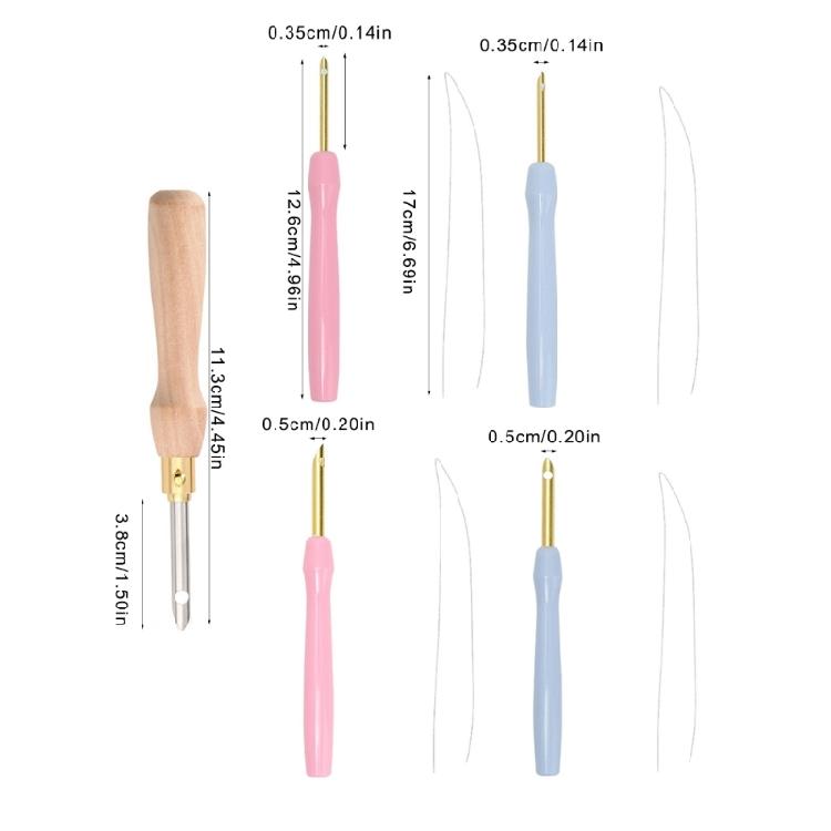 Multipurpose Punching Needle Embroidery Pen with Threading Tool for Embroidery Craft Beginner Punching Needle Tool