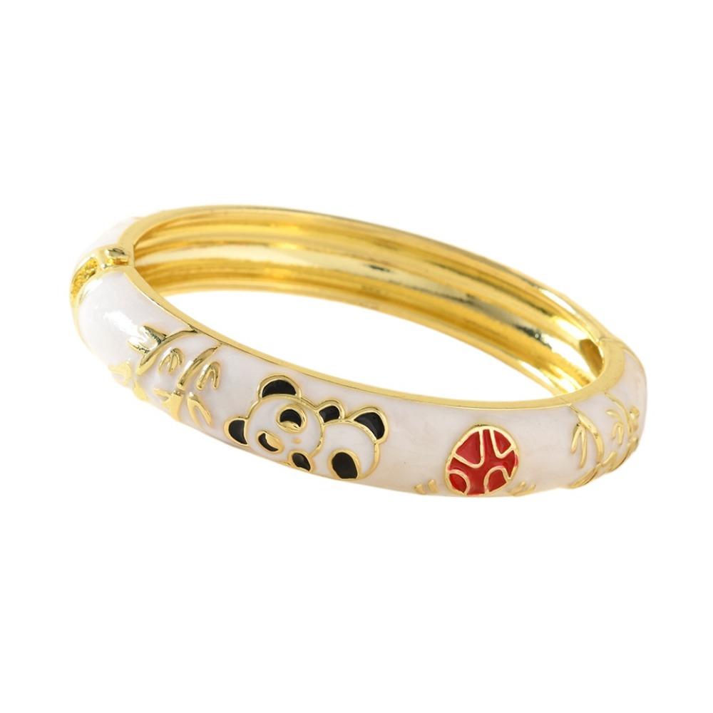 

Cartoon Panda Bamboo Chinese Panda Bangle Enamel Women s Hand Bracelet Gifts for Women Girl белый