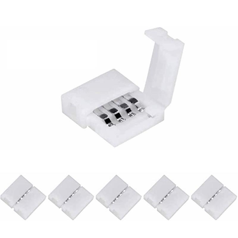 Vogue RGB LED Tape Connector Extension Wire 10mm Ribbon Light Connection 4Pin For SMD 5050 Free Welding RGB LED Strip 10Pcs/Lot