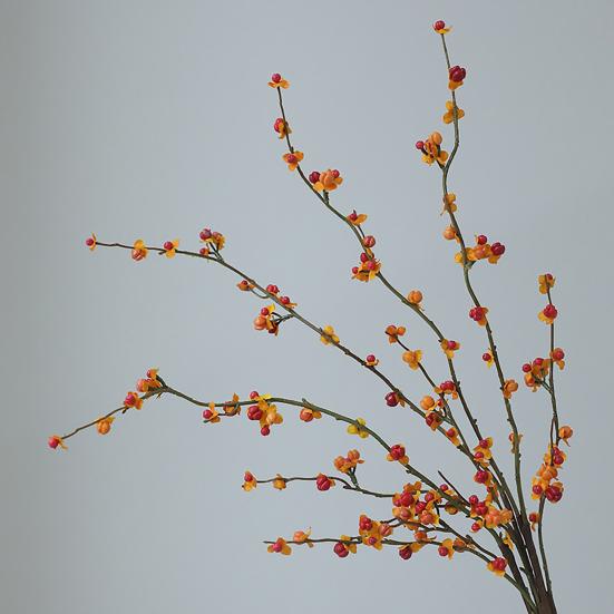 Künstlicher Kaki-Zweig Realistischer Herbst Falscher Zweigstiel mit Blättern und Kaki