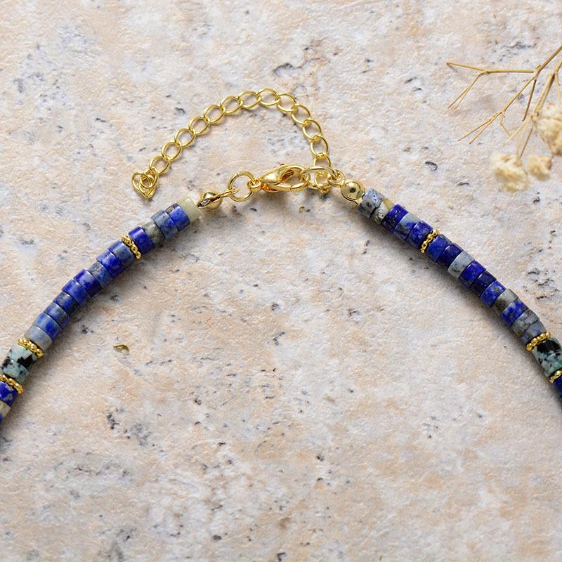 Fashion Light Luxury Simple Natural Stone Heart Pendant French Short Scarf Necklace Choker Jewelry