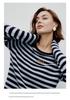 Women's 2026 Spring/Autumn Round Neck 100% Cashmere Knit Outerwear with Striped Letter Design.
