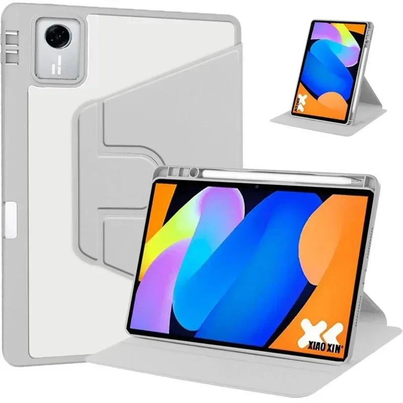 360 Rotation Acrylic Hard Case for Lenovo Xiaoxin Pad 11 2025 TB335FC Lenovo Idea Tab 11 TB336ZU 11 Inch with Pencil Holder Idea Tab 11 2025 серебряный