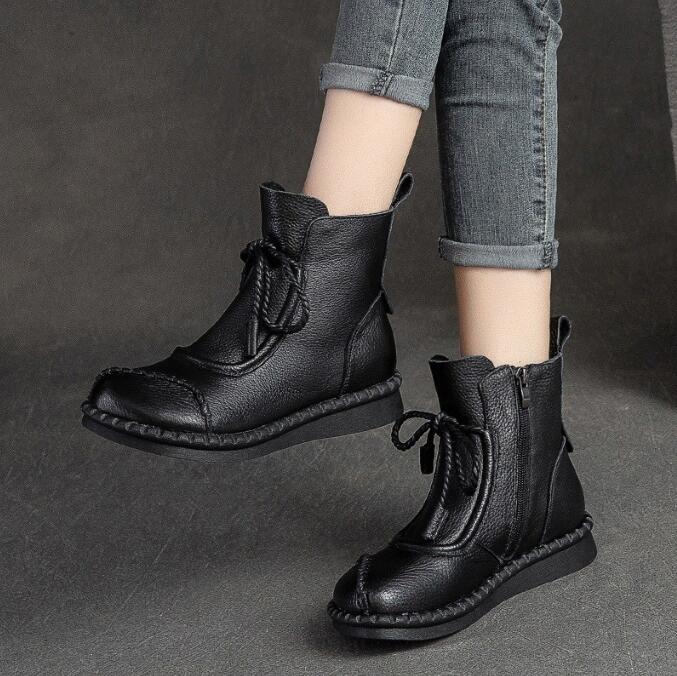 Women's Boots Spring Autumn Retro Non-Slip Soft Bottom Flat Shoes Comfortable Soft Flat Shoes Women Ankle Boots
