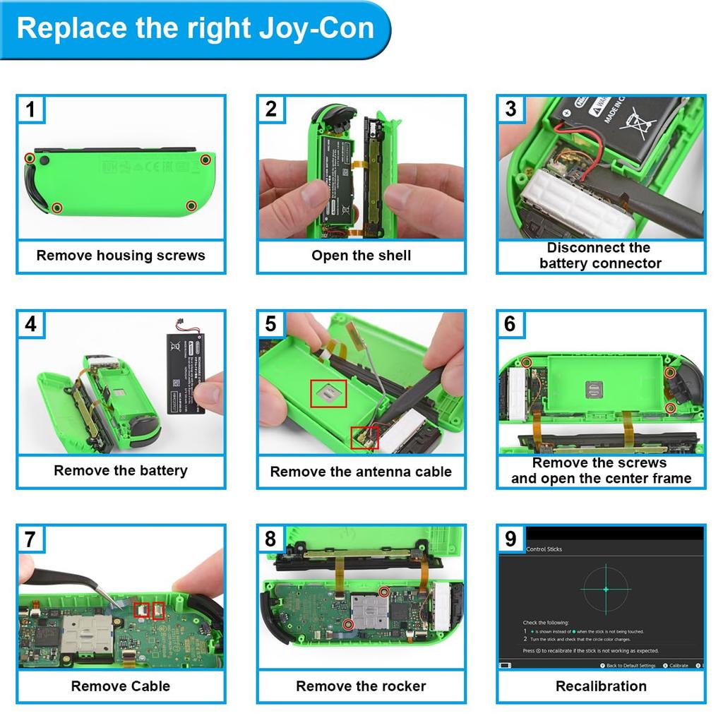 ZHUROUPU Hall Effect Joystick Replacement for Switch Compatible with Switch 3D Driftless Analog Joystick for Nintendo Joystick Thumb Stick Replacement