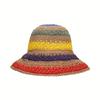 JYL DIY Crochet Straw Hat Foldable Sun Protection Hat Woven Straw