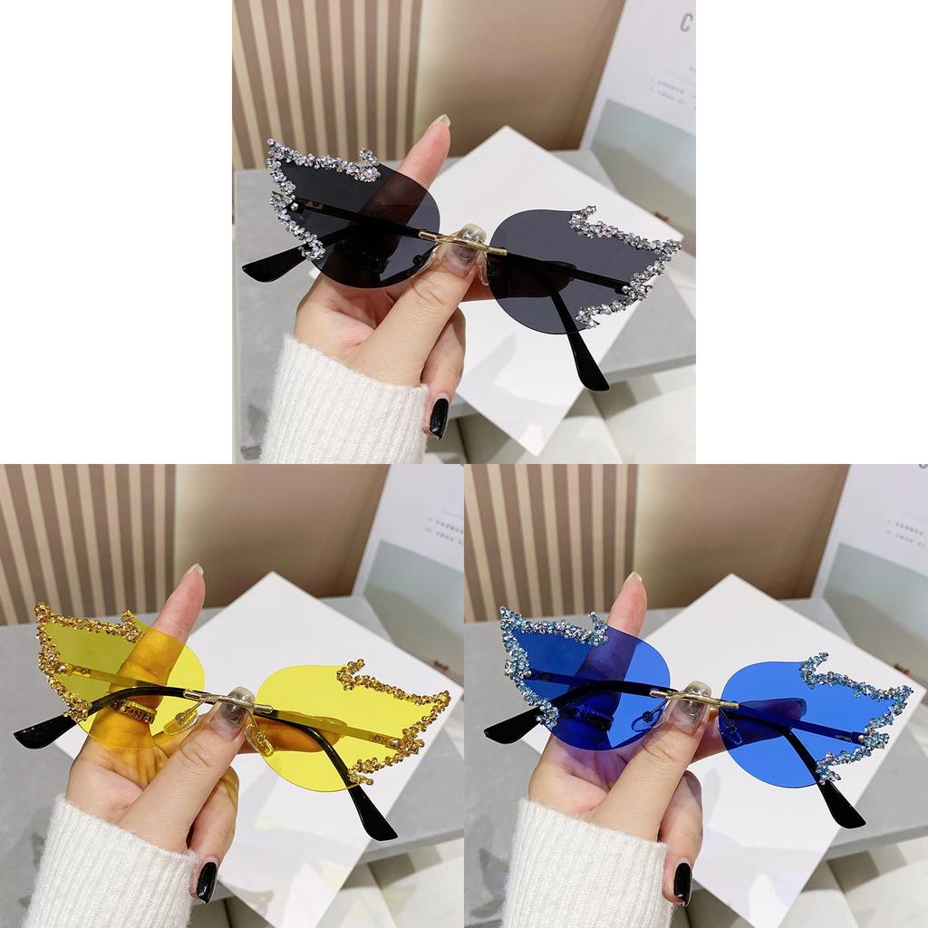 Occhiali da Sole a Forma di Fiamma con Protezione UV400 per Festa di Halloween e Street Style
