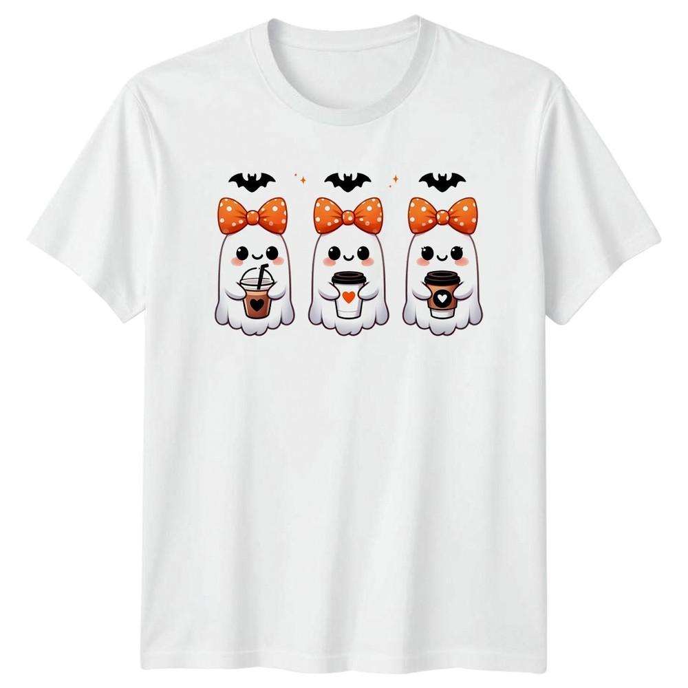 Halloween Ghosts Coffee Kawaii Unisexs TShirt Unisexs Tee Unisex Graphic Tee S