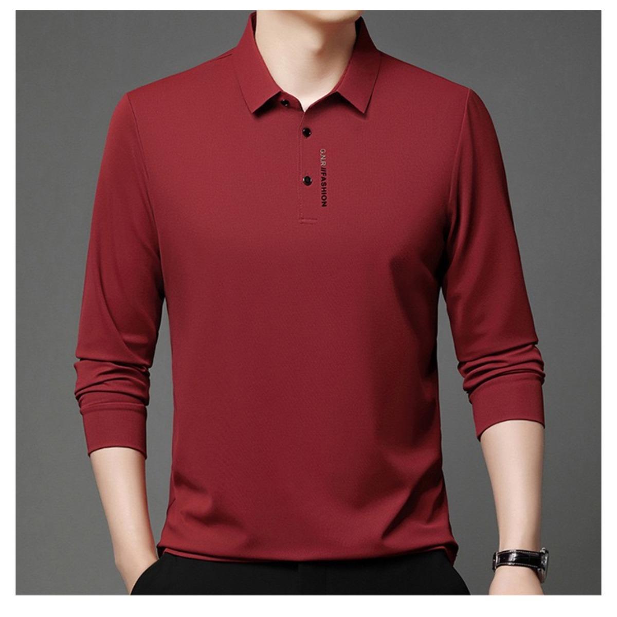 Мужская футболка-поло STORN с длинным рукавом и воротником с принтом-буквой, повседневный топ M