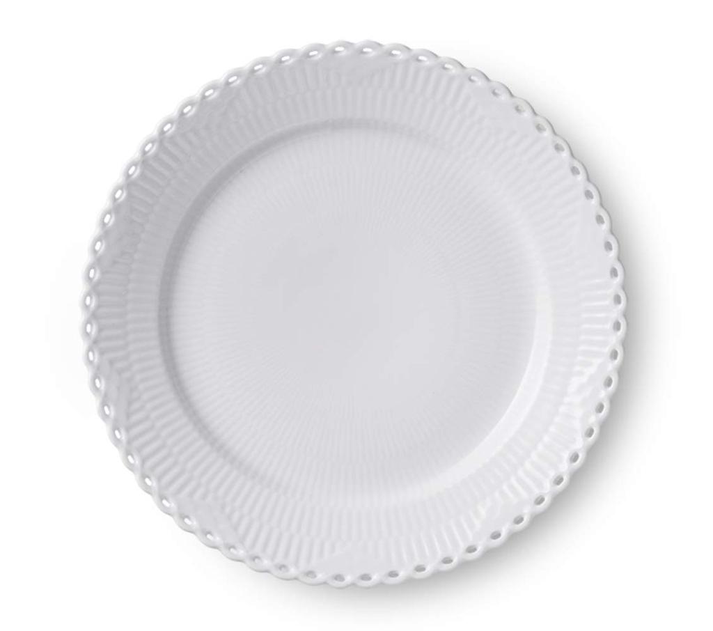 [Officially Imported] Royal Copenhagen White Fluted Full Lace Plate, 27cm, Wedding Gift, 1052699