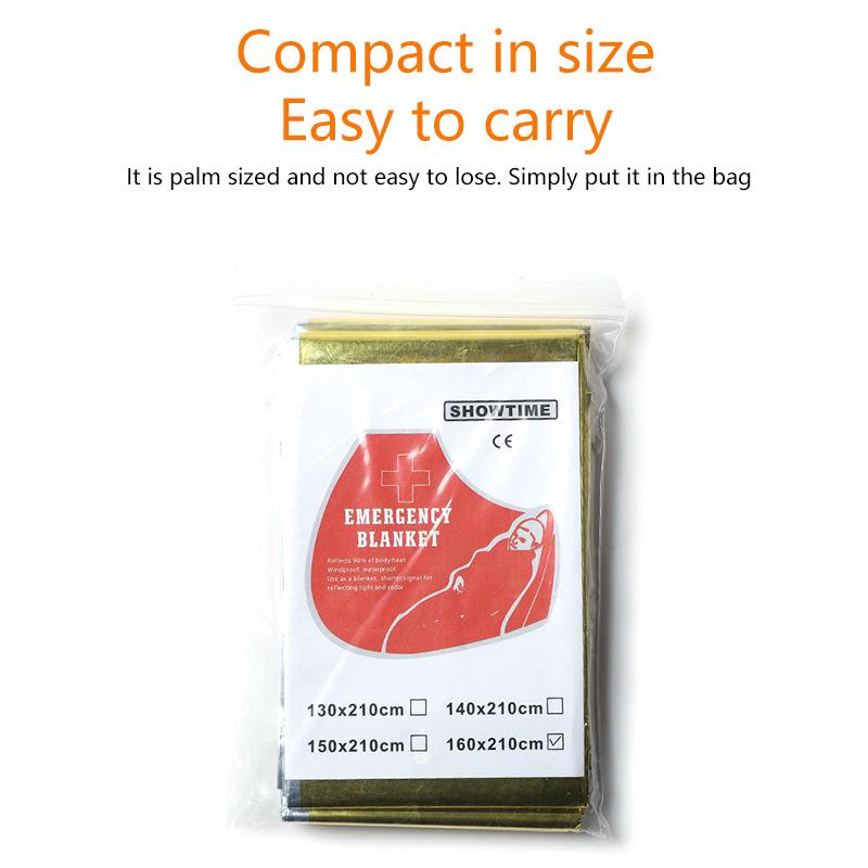 Portable Small Outdoor Camping Supplies First Aid Blanket Emergency Survival Blanket Insulation Blanket Sunscreen Blanket