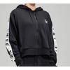 Puma Logo Embroidered Knit Hooded Zip Jacket Women Jackets Black 578594-01
