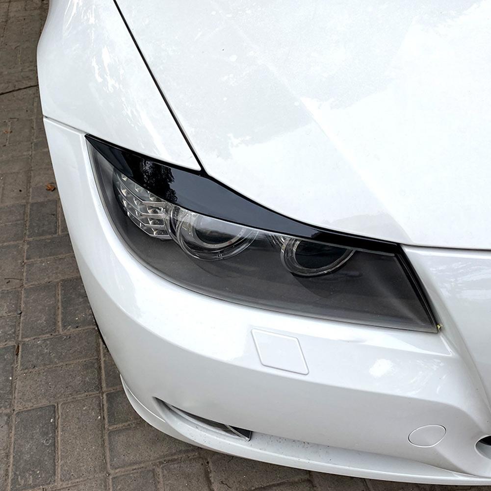Gloednieuwe Koplamp Wenkbrauwen 2 Stuks Zwart Auto Accessoires Auto Exterieur Decoratie Directe Vervanging Plastic